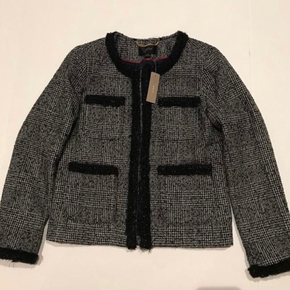 NWT. J. Crew lady jacket with trim Size 00 - Picture 3 of 7